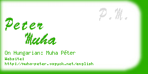 peter muha business card